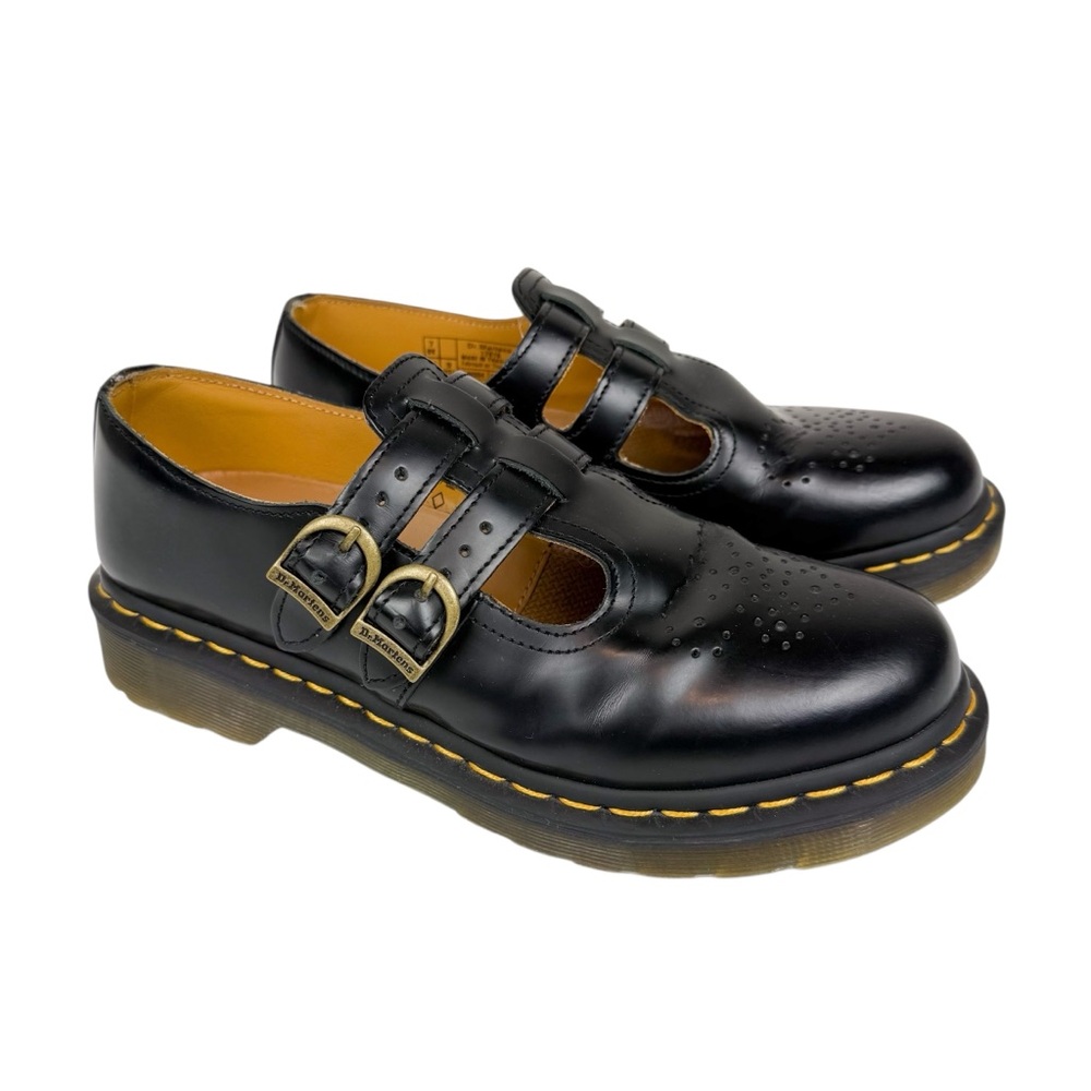 Dr. Martens 8065 Mary Jane Shoe Oxford Buckle Flat Black Smooth Leather Size 9 - Picture 4 of 16
